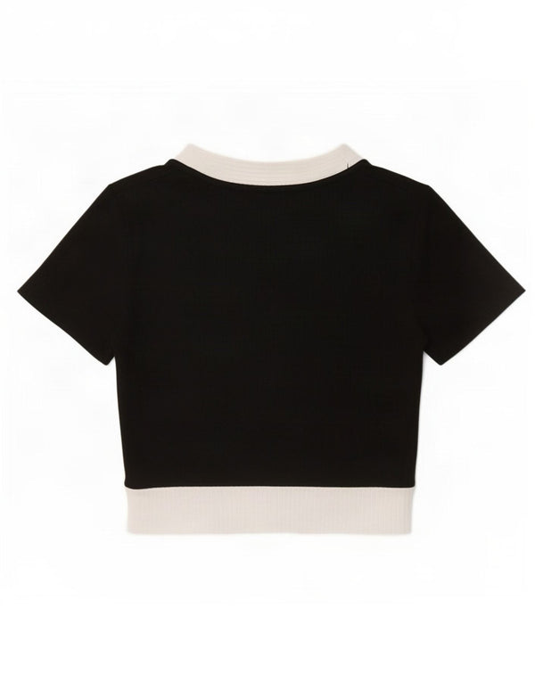 Zara Womens Trafaluc Crop Top UK 10 Small Noir Colorblock