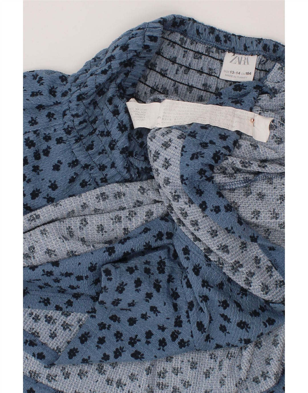 ZARA Jupe à volants pour filles 13-14 ans W26 Bleu à pois en polyester