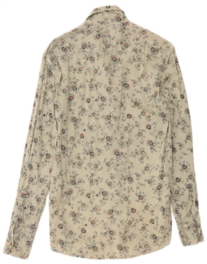 Benetton Chemise Homme Gris Moyen Floral