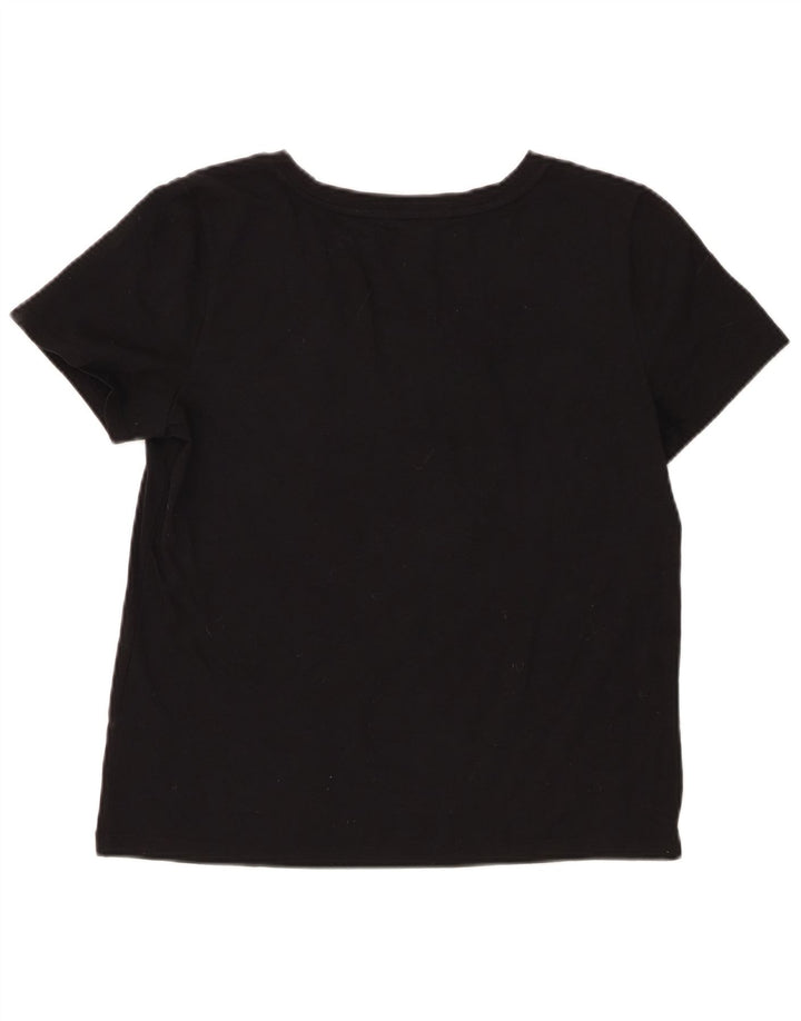 Chaps T-Shirt Femme Top UK 14 Large Noir Coton