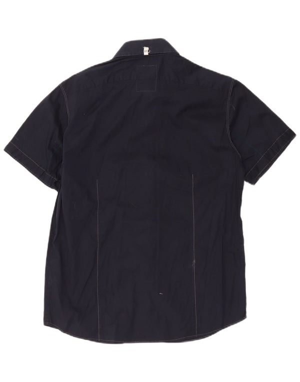 G-Star Homme Chemise à Manches Courtes Large Bleu Marine Coton