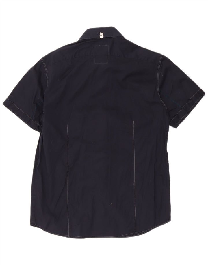 G-Star Homme Chemise à Manches Courtes Large Bleu Marine Coton