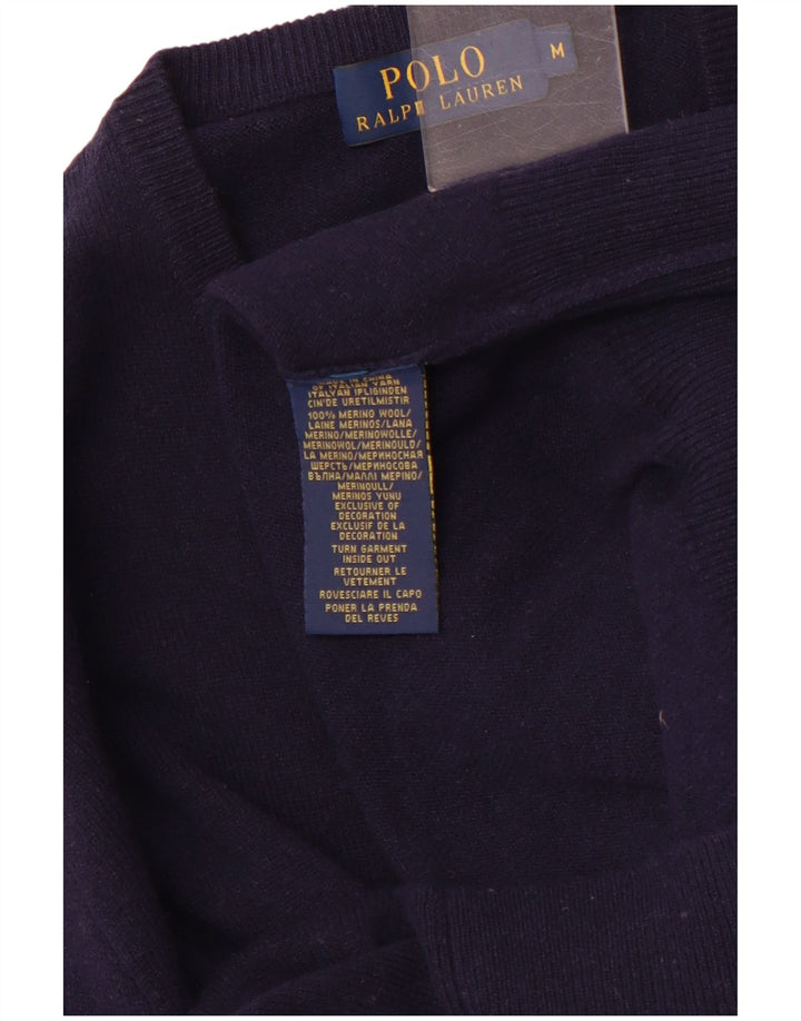 POLO RALPH LAUREN Pull Col V Homme Bleu Marine Moyen Laine Mérinos