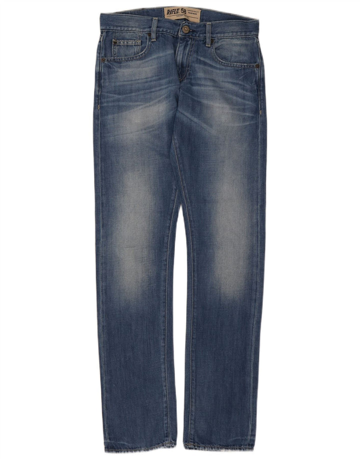 Jean droit femme Rifle W28 L33 bleu coton