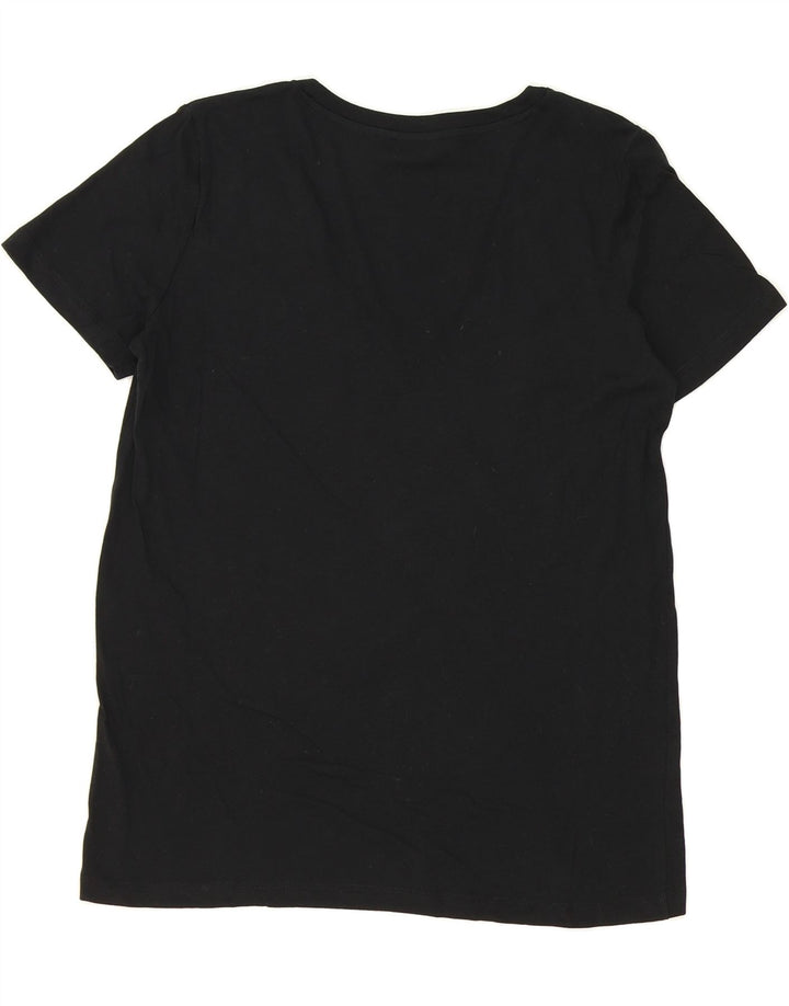 ZARA Womens T-Shirt Top UK 14 Medium Black Vintage Zara and Second-Hand Zara from Messina Hembry 