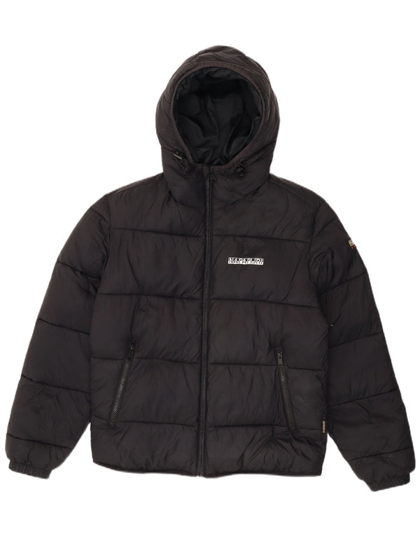 Napapijri Veste matelassée à capuche pour homme, coupe régulière, UK 38, noir moyen