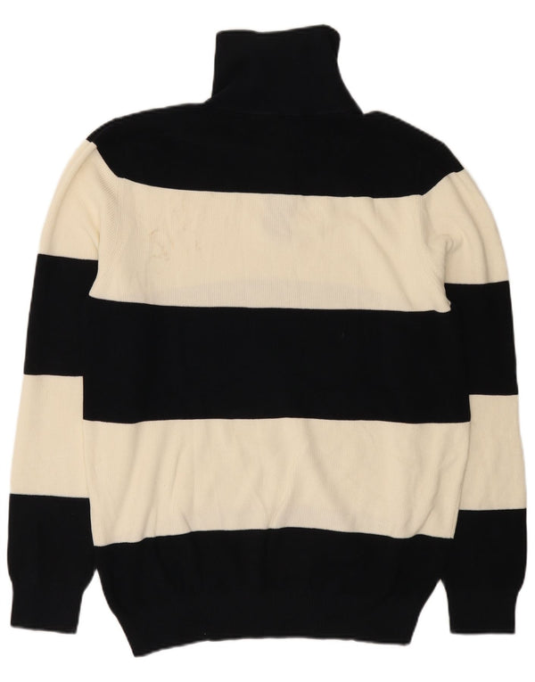 Massimo Dutti Pull col zippé pour homme XL en coton rayé bleu marine