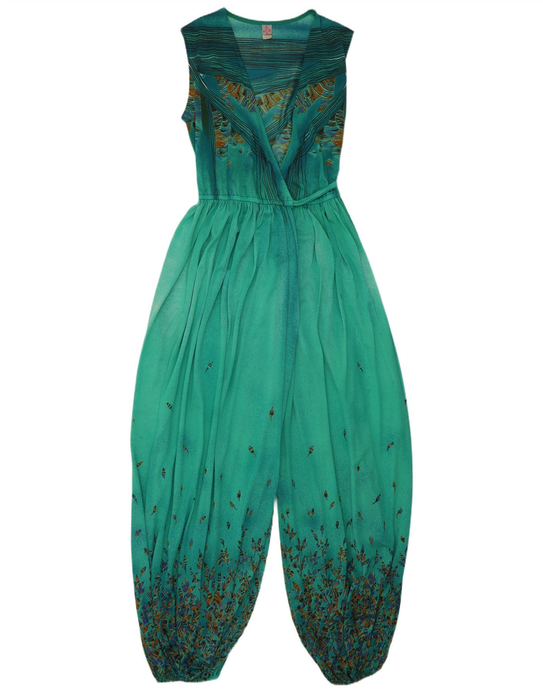 combinaison femme vintage IT 44 Polyamide floral vert moyen