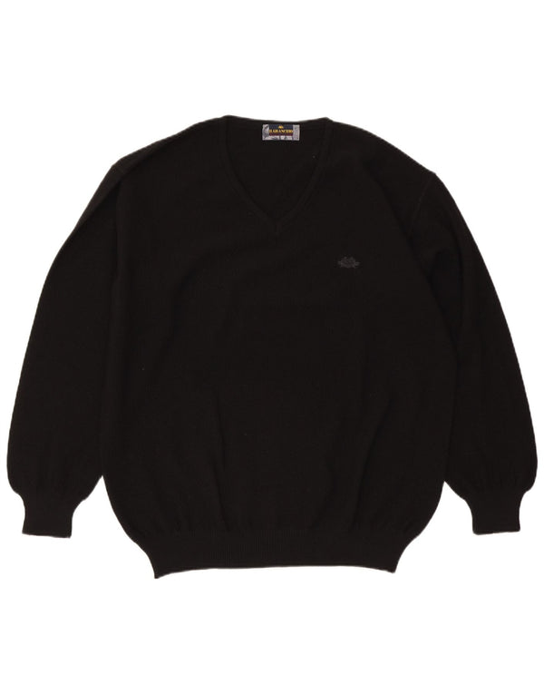 Il Granchio Pull col V Homme Laine Noir Large