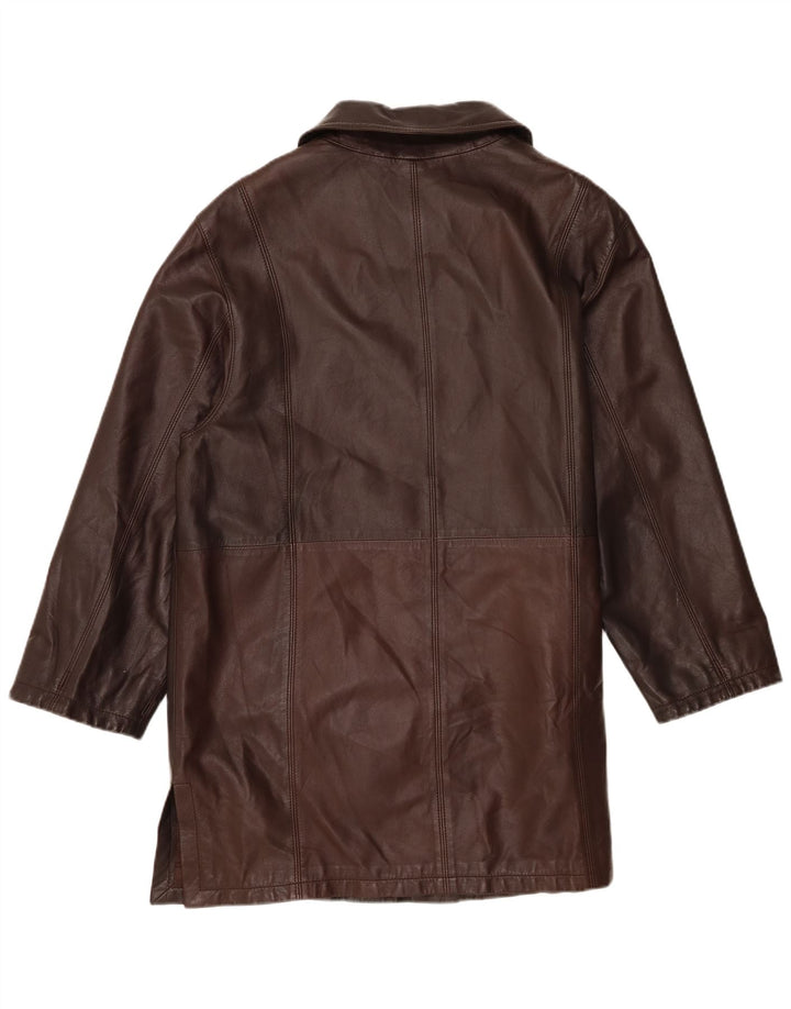 Mabrun Manteau en cuir pour femme UK 16 Grand cuir marron
