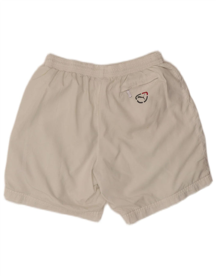Puma Short de Sport Homme Blanc Moyen Polyester