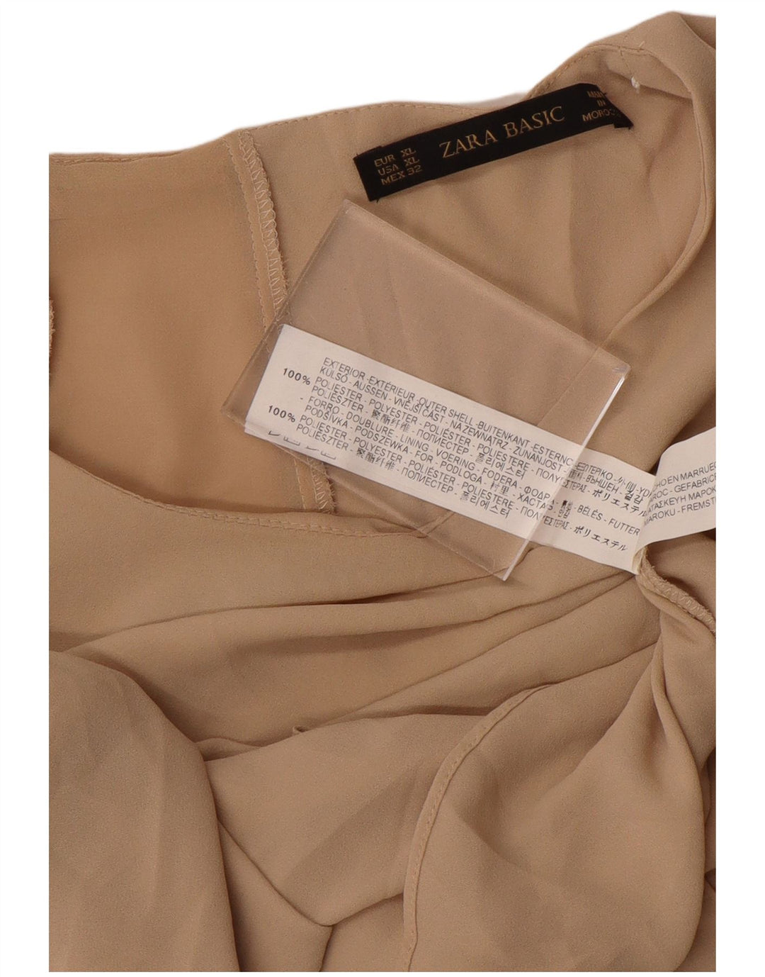 Zara Femme Chemisier UK 18 XL Beige Polyester