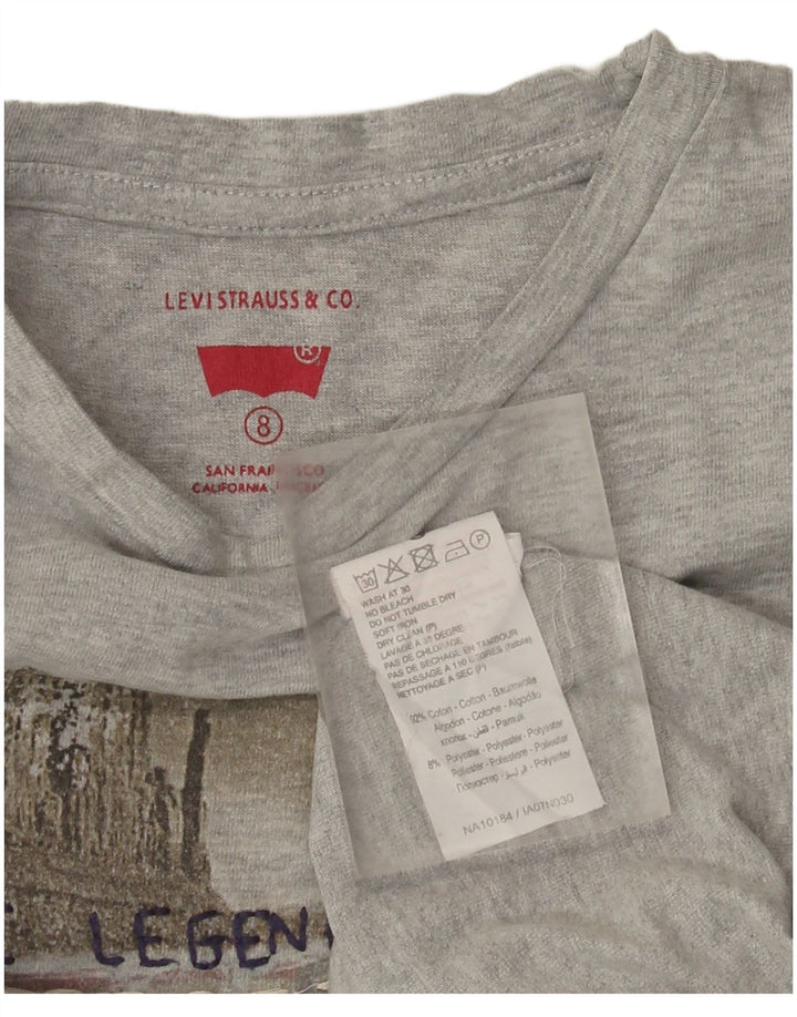 Levi's Haut graphique à manches longues pour garçon 7-8 ans Gris chiné en coton