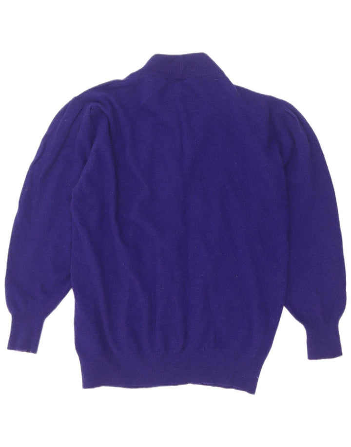 vintage Femme Cardigan Pull IT 46/48 Grande Laine Violette