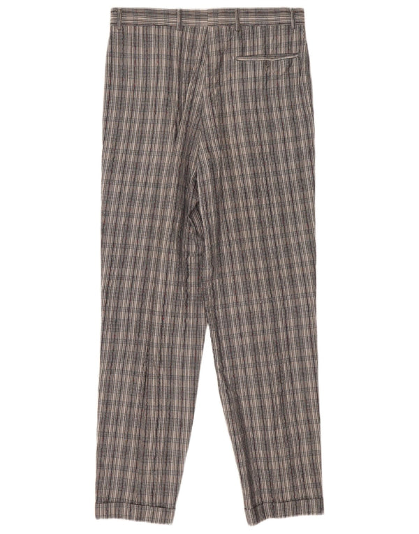 Pantalon de costume taille haute femme vintage IT 46 Large W30 L30 Gris Check