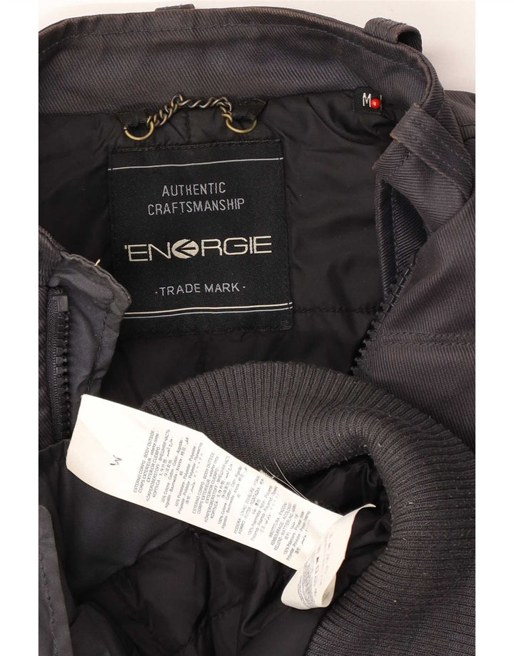 Energie Mens Bomber Jacket UK 38 Medium Navy Blue Colourblock Coton