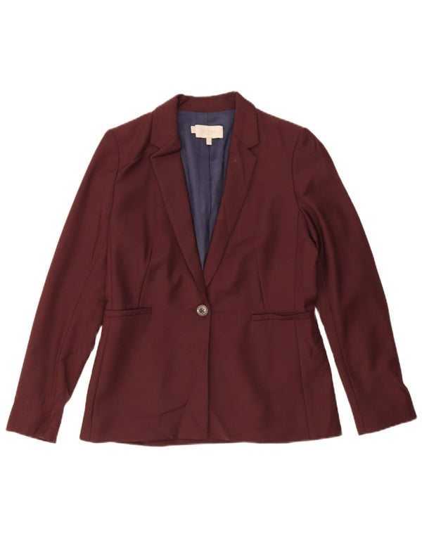 Hobbs Veste Blazer 1 Bouton Femme UK 10 Petit Bordeaux Polyester