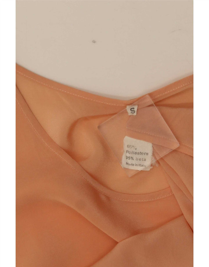 vintage Womens Vest Top UK 10 Petit Polyester Rose