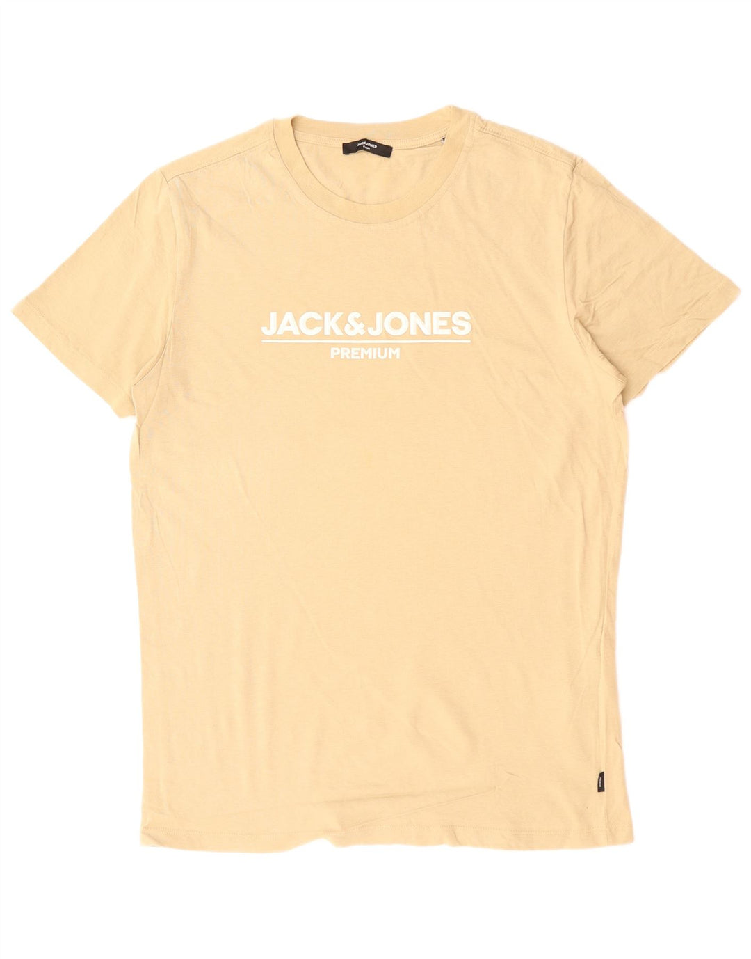 JACK & JONES T-Shirt Graphique Homme Beige Moyen Coton