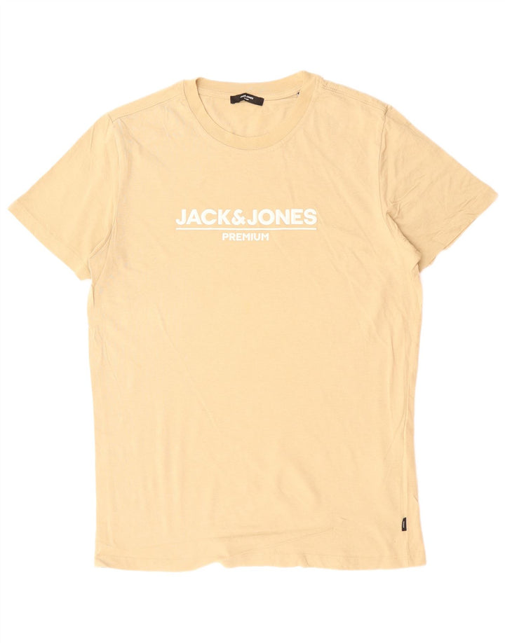 JACK & JONES T-Shirt Graphique Homme Beige Moyen Coton