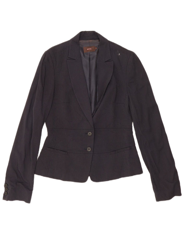 Reiss Veste blazer à 2 boutons pour femme UK 12 Bleu marine moyen à fines rayures