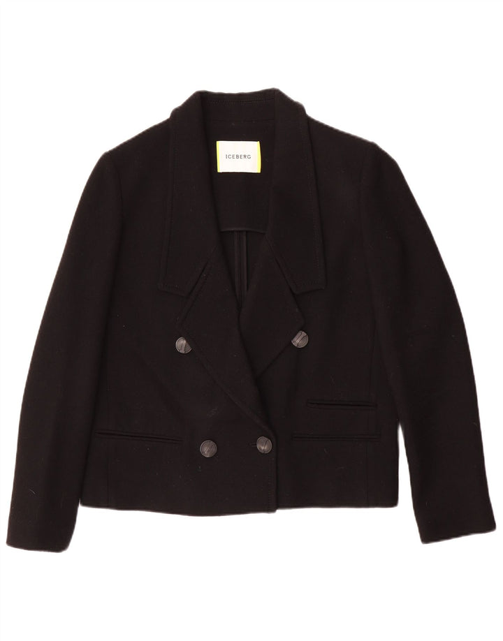 Iceberg Veste blazer croisée coupe ample pour femme IT 40 Small Noir