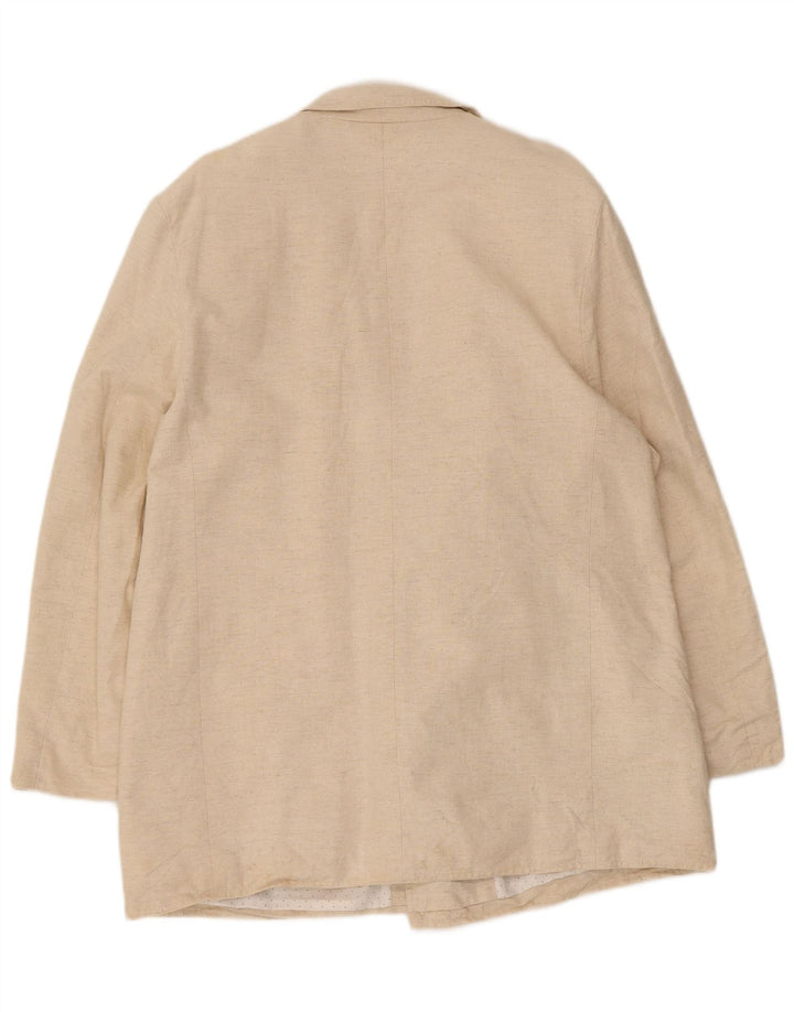 vintage Homme Double Breasted Blazer Veste EU 46 Petit Coton Beige