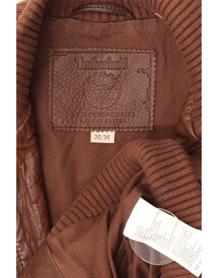 Timberland Veste en cuir bomber pour homme UK 38 Marron moyen