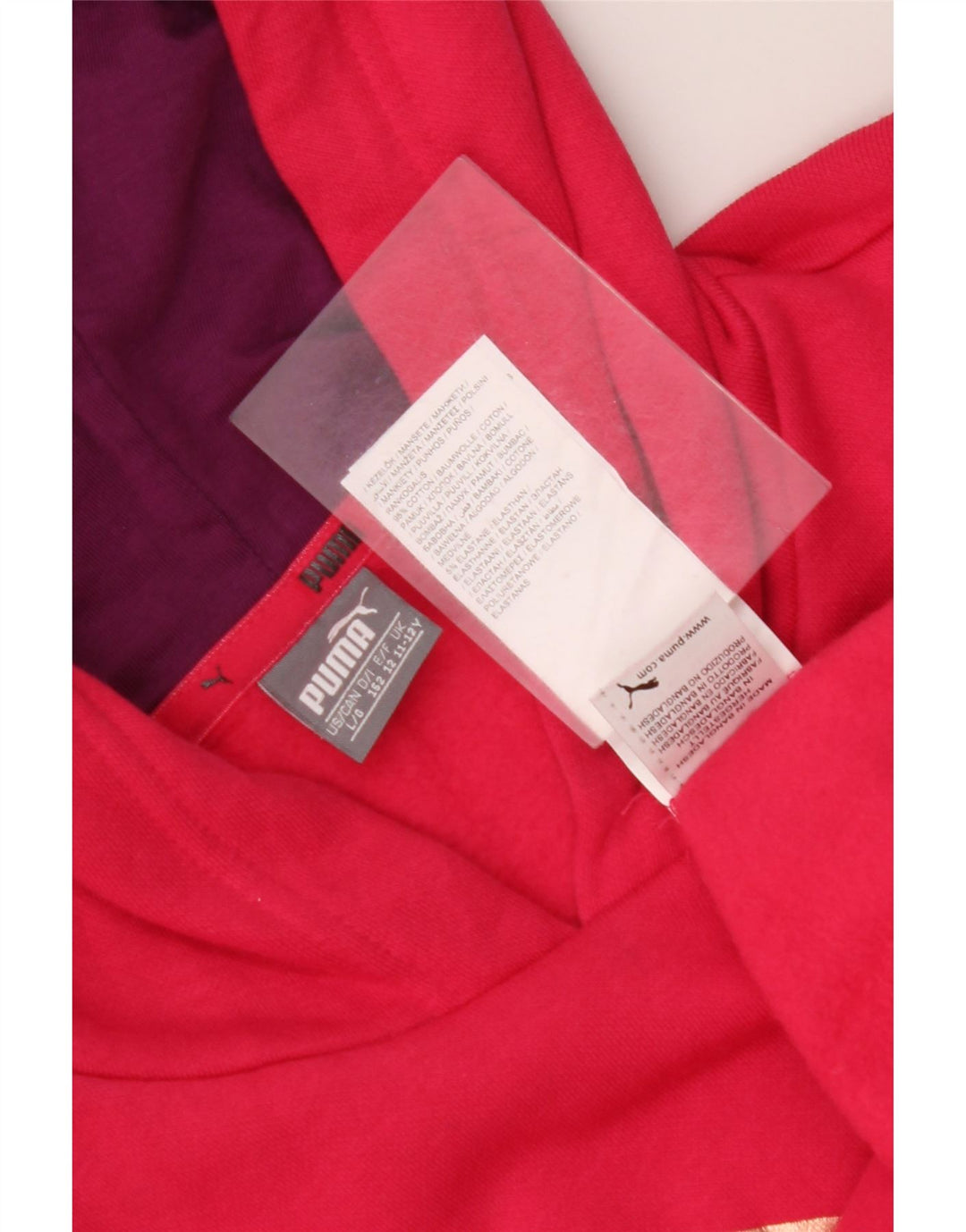 PUMA Sweat à capuche graphique pour fille 11-12 ans Rose en coton color block