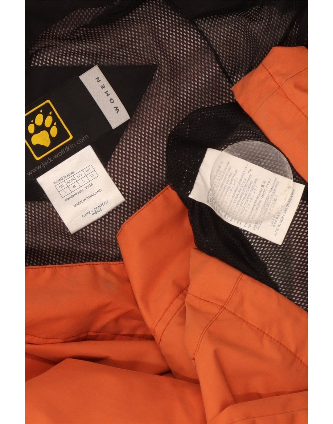 Jack Wolfskin Veste coupe-vent à capuche pour femme UK 10 Petit Orange Polyester