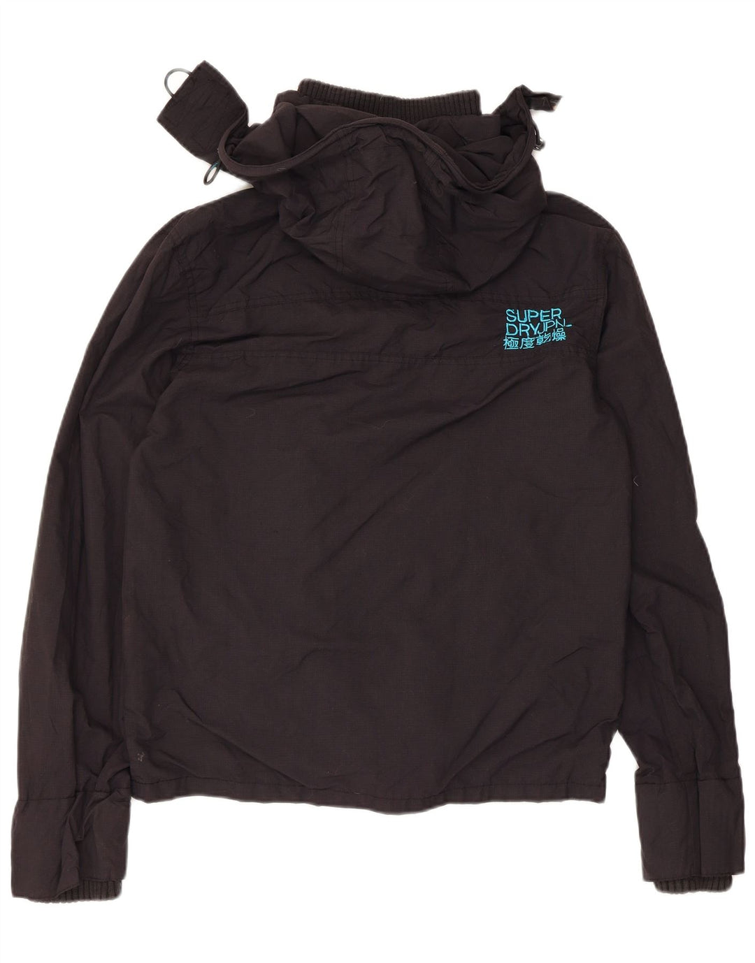 Superdry Veste de pluie à capuche pour homme UK 36 Small Noir Nylon