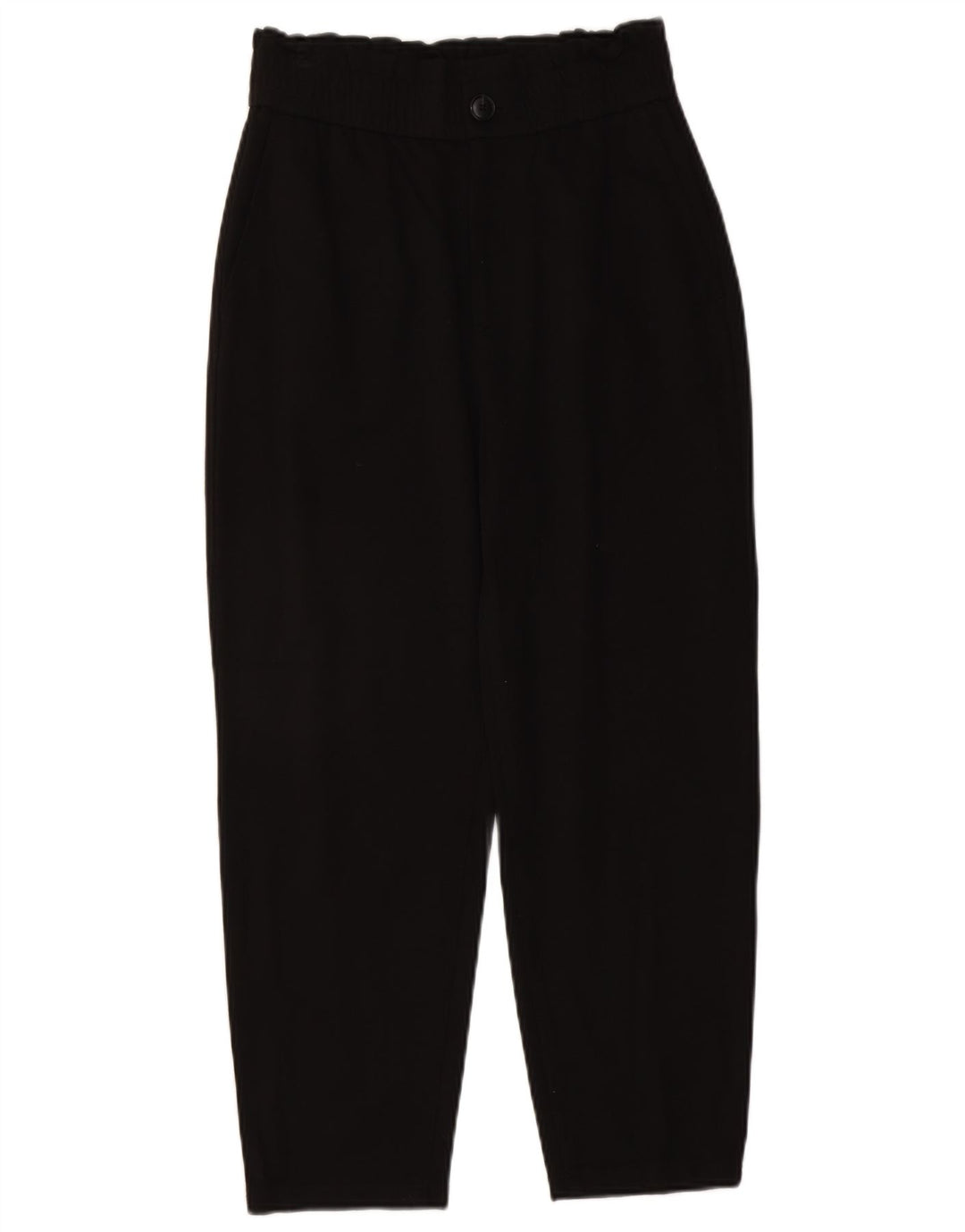 Zara Femme Pantalon Court Pegged Moyen W28 L23 Viscose Noir
