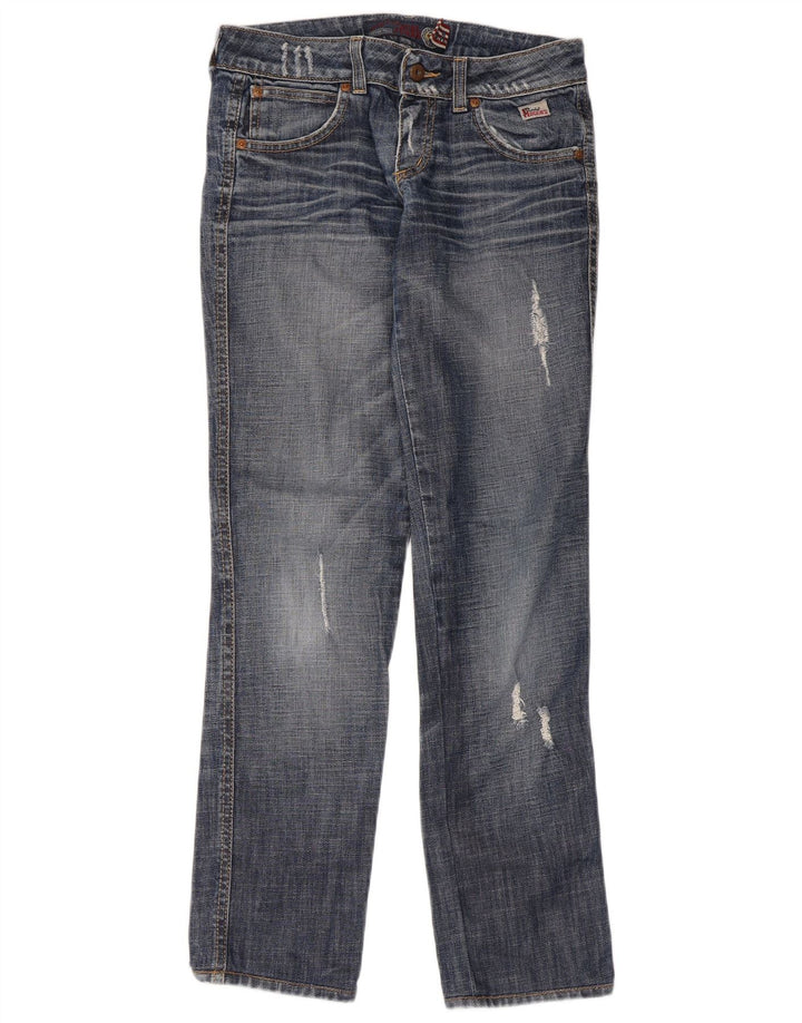 Roy Rogers Jean droit vieilli pour femme IT 42 Medium W28 L30 Bleu