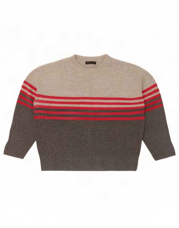 Marks & Spencer Pull à col rond pour femme UK 18 XL Gris Colorblock