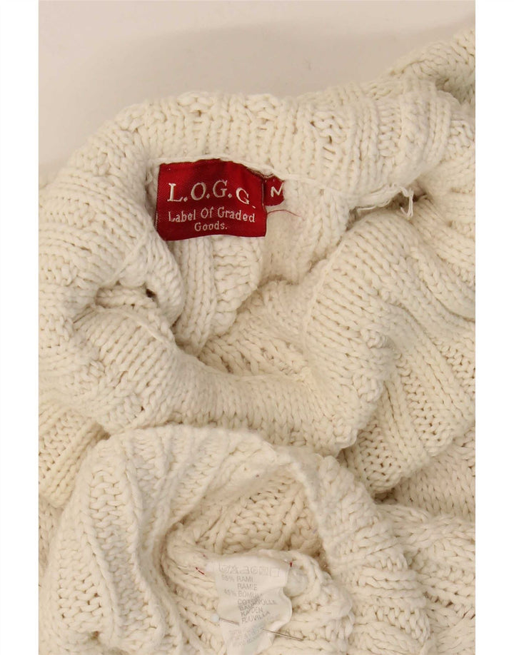 L.O.G.G Pull Col Roulé Homme Medium Off White Ramie