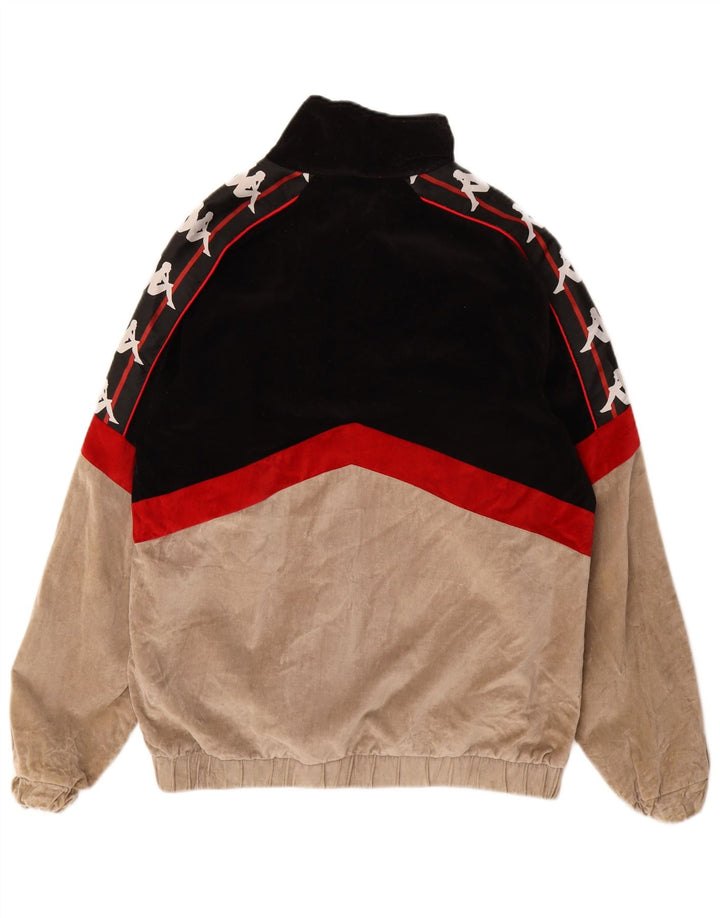 Kappa Veste Bomber Graphique Homme UK 38 Coton Colorblock Noir Moyen