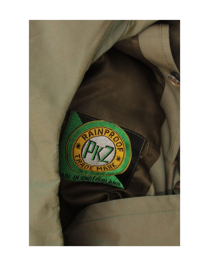 vintage Homme Double Breasted Manteau UK 34 XS Vert