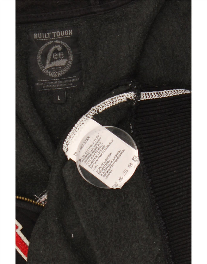 Lee Pull à capuche zippé graphique pour hommes, grand coton noir