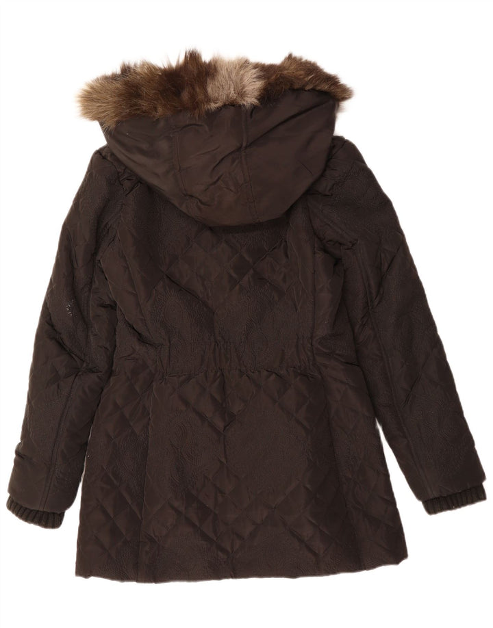 DESIGUAL Veste matelassée à capuche pour femme EU 38 Medium Black Paisley