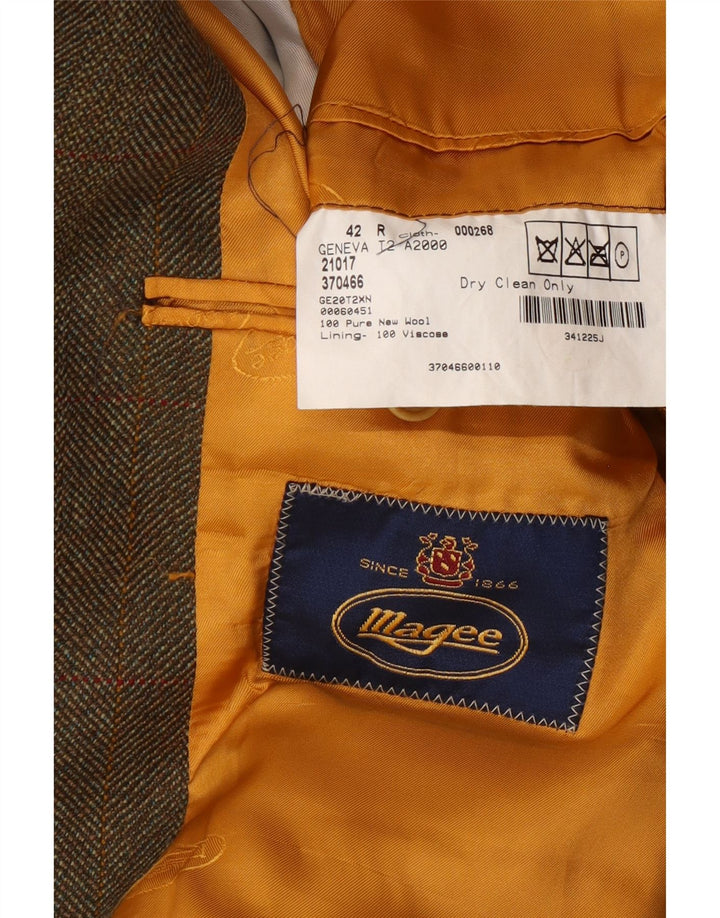 Magee Veste blazer à 2 boutons pour homme UK 42 XL en laine à carreaux marron