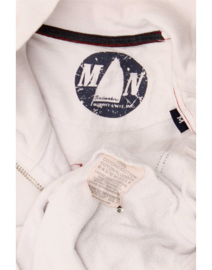 Murphy & Nye Veste de Survêtement Graphique Homme Blanc Cassé Moyen Coton