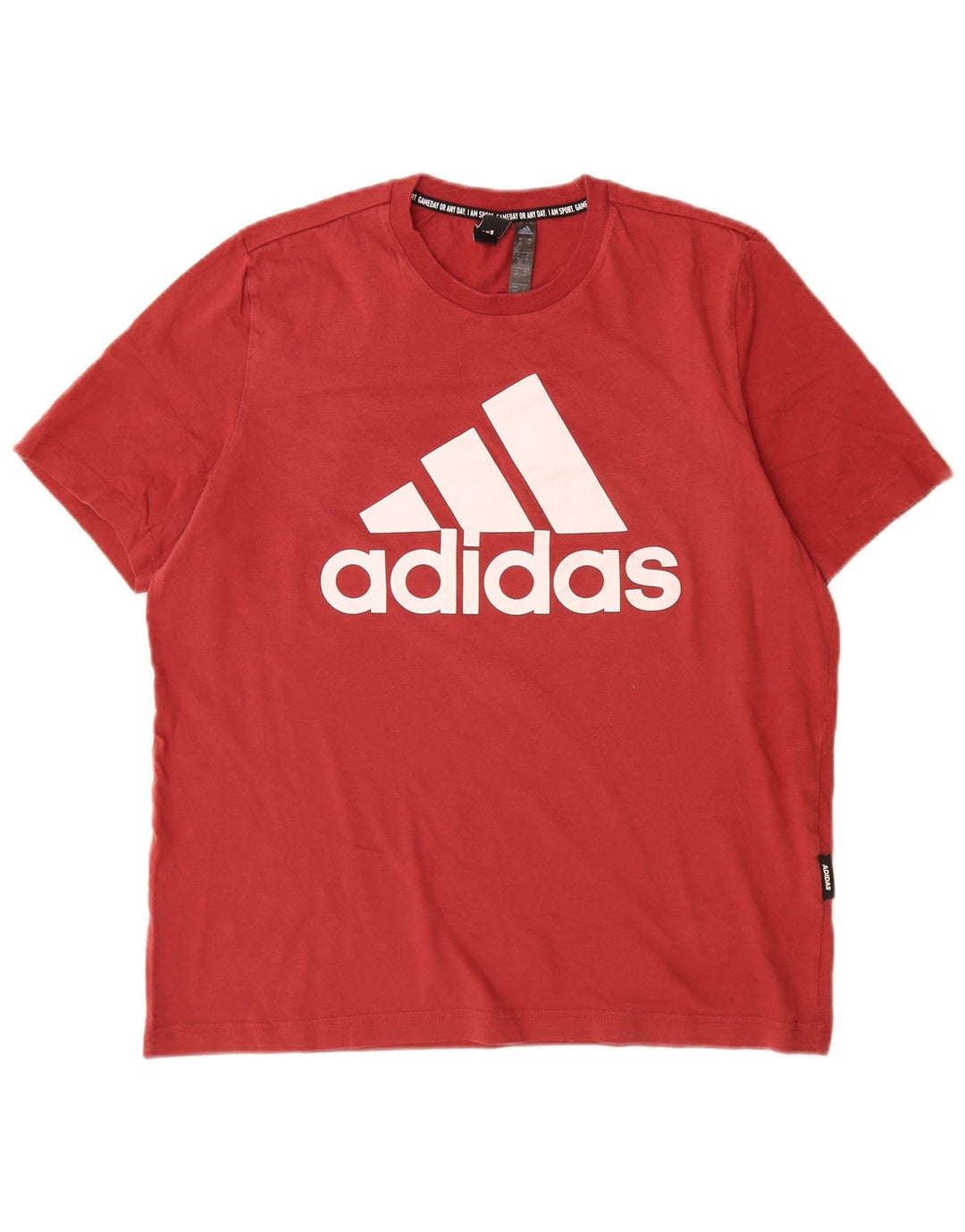 Adidas T-Shirt Graphique Homme Rouge Moyen Coton