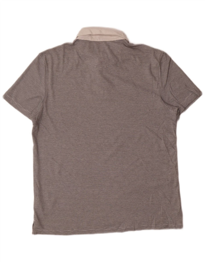 CALVIN KLEIN Polo Homme Gris Moyen à Fines Rayures en Coton