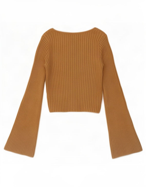 Hollister Haut court à manches longues pour femme UK 6 XS Coton beige