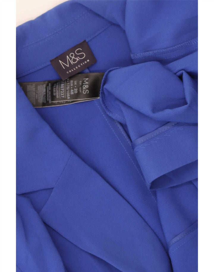 Marks & Spencer Veste blazer ouverte à manches 3/4 pour femme UK 20 2XL Bleu