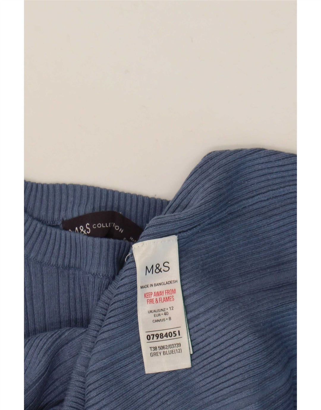 Marks & Spencer Pull à col rond pour femme UK 12 Bleu moyen Viscose