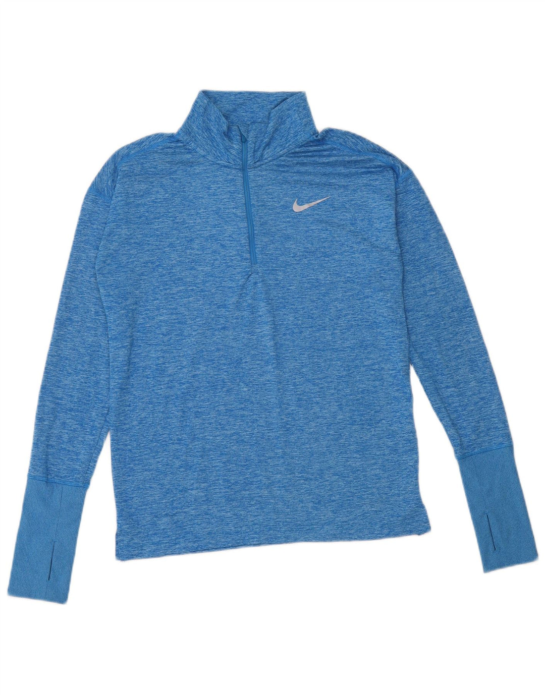 Nike Haut surdimensionné Dri Fit à manches longues pour femme UK 6 XS Bleu Polyester