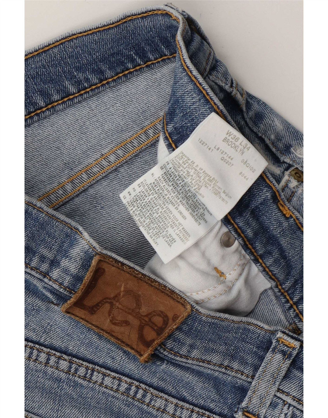 Lee Jean Droit Brooklyn W36 L27 Homme Bleu Coton
