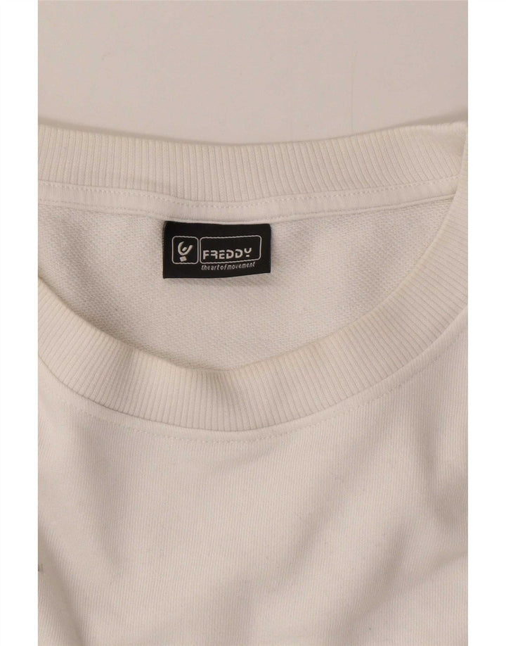 Freddy Sweat-shirt court surdimensionné pour femme UK 14 Blanc moyen
