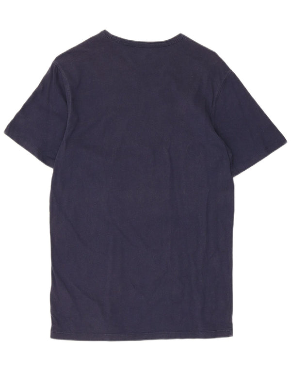 Timberland Mens Slim Fit Graphic T-Shirt Top Petit Bleu Marine Coton